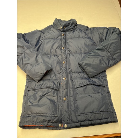 J. C. Penney Other - Vintage‎ JC Penny Down Puffer Coat Snap Button Men's Size Small Navy Blue